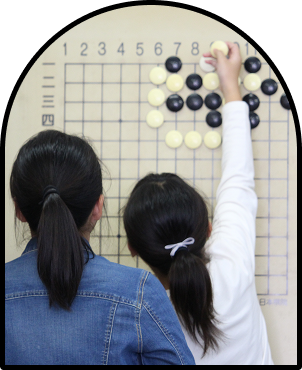 掲示碁盤を使ったレッスン